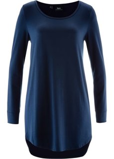 Удлиненная футболка с длинным рукавом (темно-синий) Bonprix