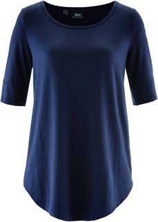 Удлиненная вискозная футболка (темно-синий) Bonprix