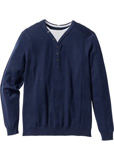 Пуловер 2 в 1 Regular Fit (темно-синий) Bonprix