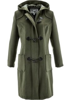 Шерстяное пальто с капюшоном (темно-оливковый) Bonprix