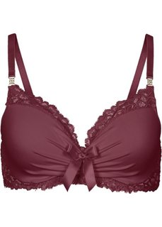 Бюстгальтер с декоративными стразами, чашка D (бордовый) Bonprix