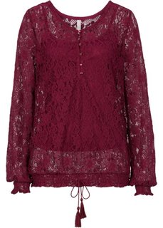Кружевная блузка (бордовый) Bonprix