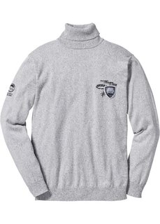 Пуловер Regular Fit с высоким воротом (светло-серый меланж) Bonprix