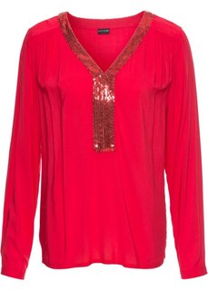 Блузка с пайетками (красный) Bonprix