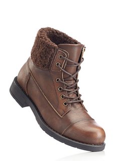 Кожаные ботинки (темно-коричневый) Bonprix