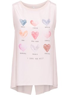 Сатиновый топ (розовый с рисунком) Bonprix