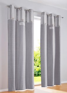 Штора Зои (1 шт.), люверсы (серый) Bonprix