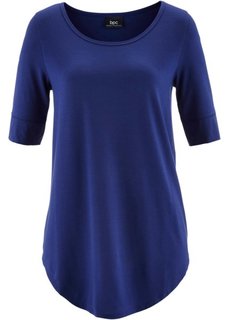 Удлиненная вискозная футболка (ночная синь) Bonprix