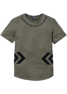 Длинная футболка Regular Fit (темно-оливковый) Bonprix