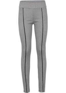 Брюки (черный/цвет белой шерсти с узором) Bonprix