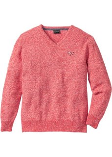 Пуловер с V-образным вырезом Regular Fit (омаровый) Bonprix