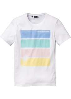 Футболка Slim Fit (белый с рисунком) Bonprix