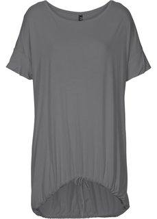 Футболка с эластичным поясом (серый) Bonprix