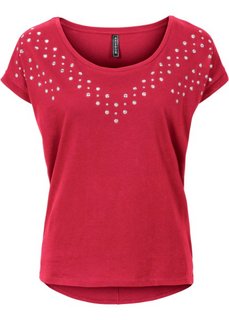 Футболка с заклепками (красный) Bonprix