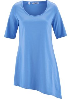 Футболка с асимметричным нижним краем и рукавом 1/2 (голубой) Bonprix