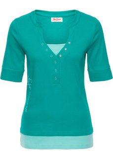 Футболка 2 в 1 с коротким рукавом (изумрудный) Bonprix