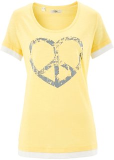 Футболка из трикотажа фламе с коротким рукавом (нежно-желтый) Bonprix