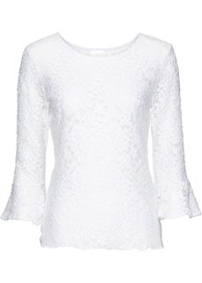 Кружевная футболка (белый) Bonprix