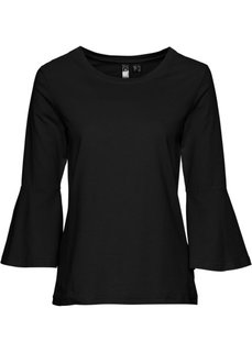 Классика гардероба: футболка с воланами (черный) Bonprix
