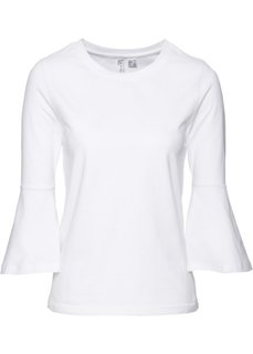 Классика гардероба: футболка с воланами (белый) Bonprix