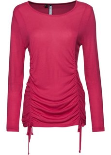 Футболка с драпировками (красный гранат) Bonprix
