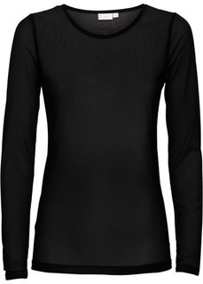 Прозрачная футболка (черный) Bonprix