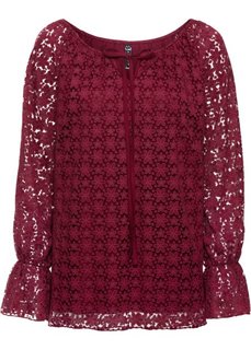 Футболка с цветочным узором (бордовый) Bonprix