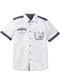 Рубашка Regular Fit с коротким рукавом (белый) Bonprix