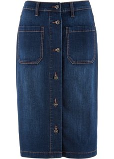 Стретчевая джинсовая юбка (темный деним) Bonprix