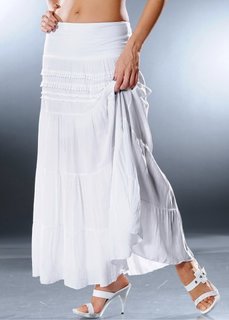 Ступенчатая макси-юбка (белый) Bonprix