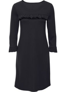 Обязательный атрибут гардероба: трикотажное платье с воланом (черный) Bonprix