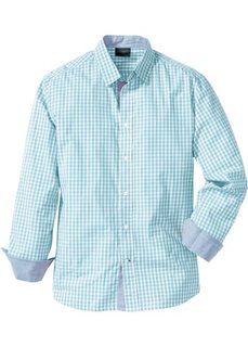 Клетчатая рубашка Regular Fit (нежно-голубой в клетку) Bonprix