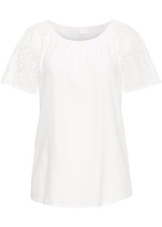 Кружевная блузка (цвет белой шерсти) Bonprix