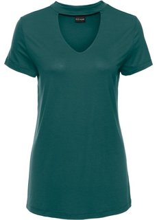 Классика гардероба: футболка с чокером (сине-зеленый) Bonprix