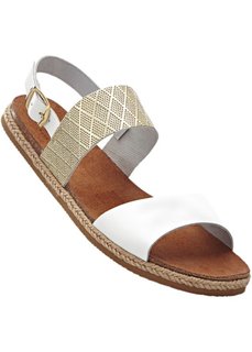 Кожаные сандалии (белый/золотистый) Bonprix