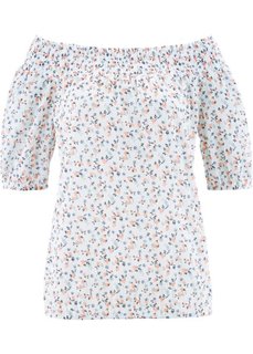 Блузка с рукавом 3/4 (белый с рисунком) Bonprix