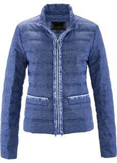 Стеганая куртка с имитацией денима (ночная синь/белый с рисунком) Bonprix