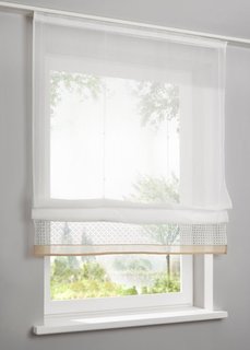 Римская штора Эмили (1 шт.), Шина с лентой велкро (белый/кремовый) Bonprix