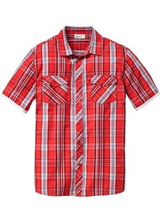 Рубашка в клетку с коротким рукавом (коралловый в клетку) Bonprix