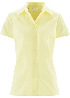 Однотонная блузка с короткими рукавами (светло-желтый) Bonprix