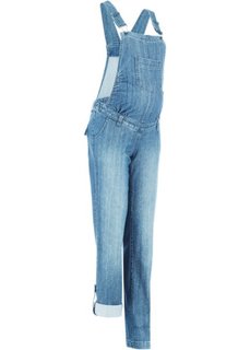 Джинсовый полукомбинезон для беременных (голубой выбеленный) Bonprix