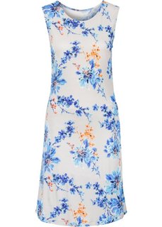 Платье с принтом (бежевый/синий в цветочек) Bonprix