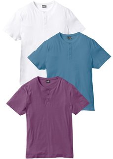 Футболка Regular Fit (3 шт.) (виноградный + синий + белый) Bonprix