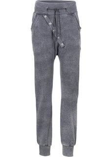 Трикотажные брюки с длинной линией пуговиц (черный с варенкой) Bonprix