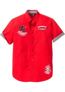 Рубашка Regular Fit с коротким рукавом (клубничный) Bonprix