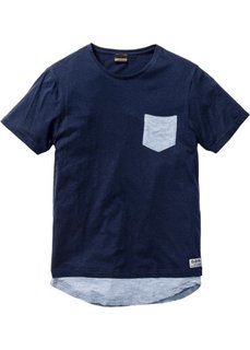 Длинная футболка Slim Fit (темно-синий) Bonprix