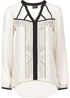 Блузка (кремовый/черный) Bonprix