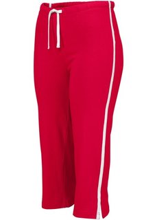Спортивные брюки капри с эффектом стретч (темно-красный) Bonprix