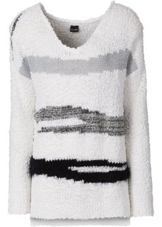 Вязаный пуловер (белый с узором) Bonprix