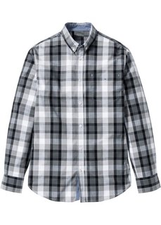 Рубашка Regular Fit с длинным рукавом (серый/белый/антрацитовый) Bonprix